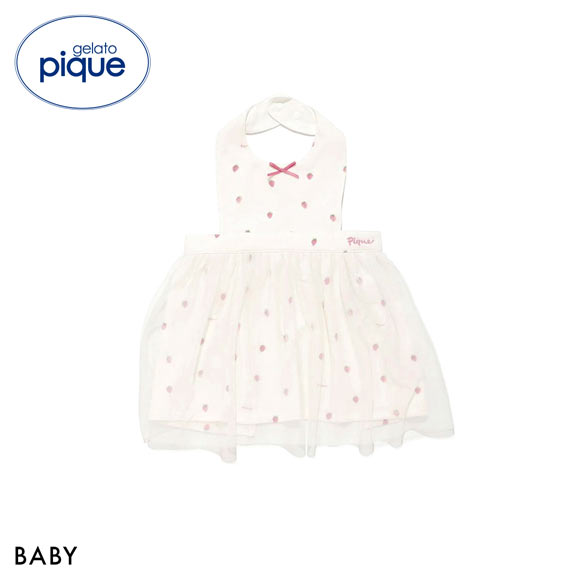 ジェラートピケ キッズアンドベイビー ベビー ストロベリー柄チュールお食事エプロン ジェラピケ gelato pique Kids＆Baby BABY