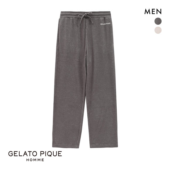 ジェラートピケ オム メンズ スノーワンポイントロングパンツ ジェラピケ パジャマ ルームウェア GELATO PIQUE HOMME