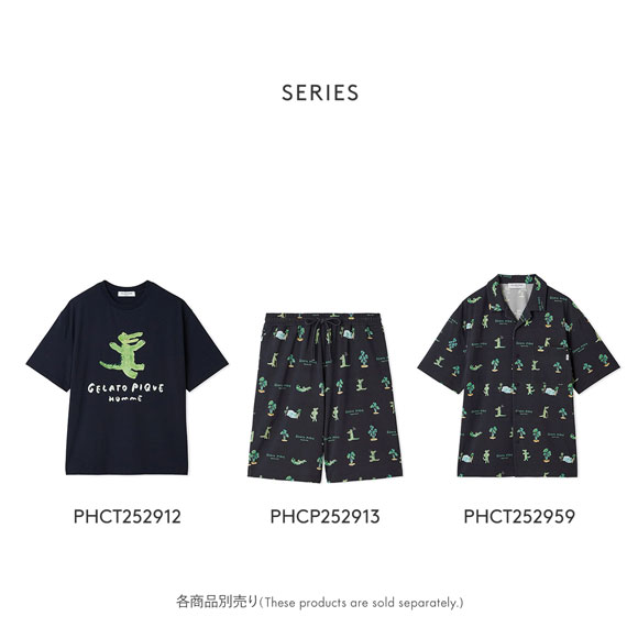 ジェラートピケ オム メンズ 接触冷感 ワニ柄プリントハーフパンツ ジェラピケ パジャマ ルームウェア gelato pique HOMME