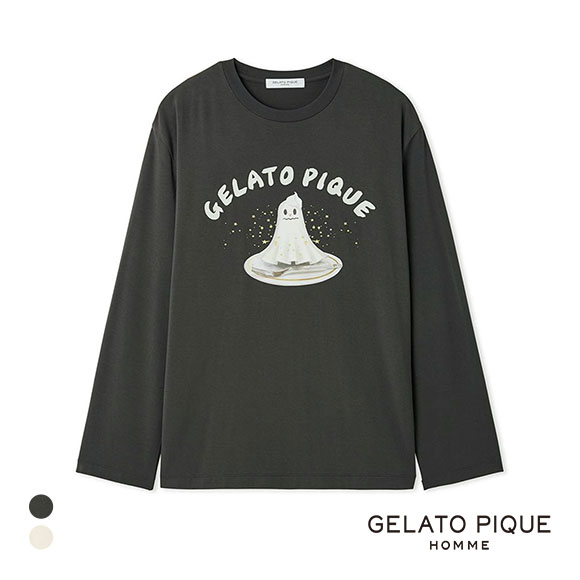 ジェラートピケ オム メンズ TRICK GHOSTワンポイントロンT ジェラピケ パジャマ ルームウェア gelato pique HOMME