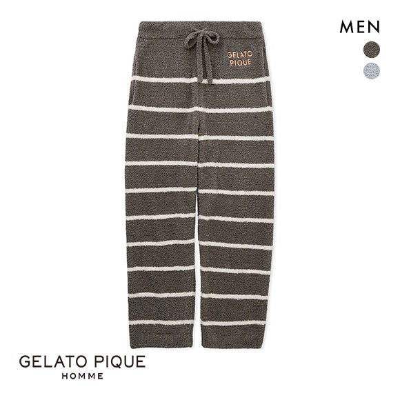 ジェラートピケ オム メンズ パウダーボーダーロングパンツ ジェラピケ パジャマ ルームウェア gelato pique HOMME