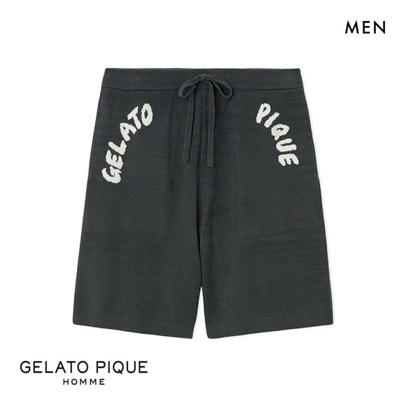 ジェラートピケ オム メンズ エアモコピケロゴジャガードハーフパンツ ジェラピケ パジャマ ルームウェア gelato pique HOMME