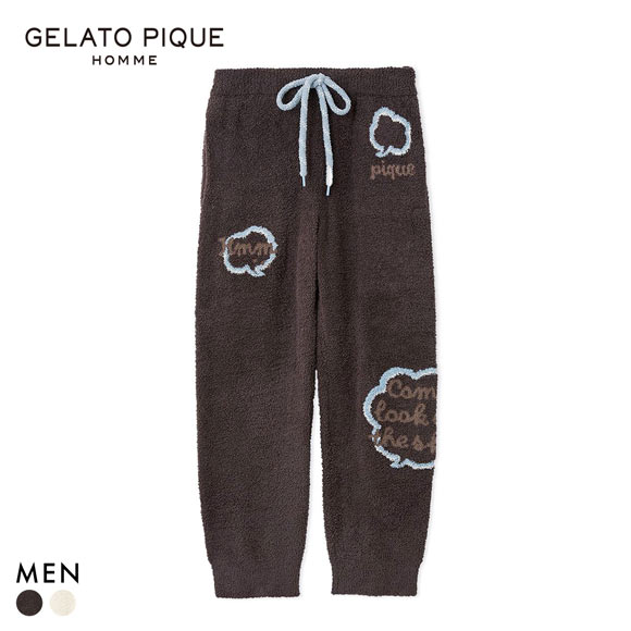 ジェラートピケ オム メンズ ベビモコトークロゴロングパンツ ジェラピケ パジャマ ルームウェア gelato pique HOMME