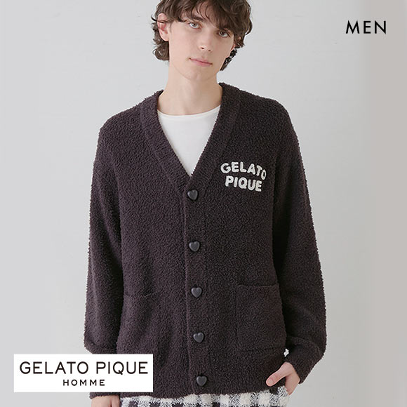 ジェラートピケ オム メンズ ショコラ＆フランボワーズ ベビモコカーディガン ジェラピケ Chocolat＆Framboise gelato pique HOMME