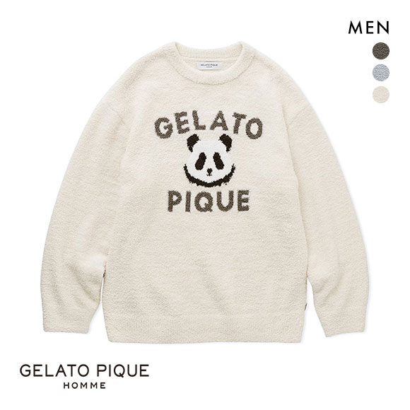 ジェラートピケ オム メンズ パウダーパンダジャガードプルオーバー ジェラピケ パジャマ ルームウェア gelato pique HOMME