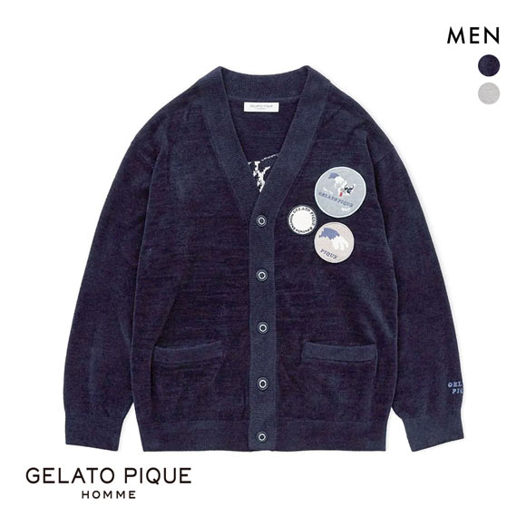 ジェラートピケ オム メンズ KOUSUKE SHIMIZU エアモコジャガードカーディガン ジェラピケ パジャマ ルームウェア gelato pique HOMME