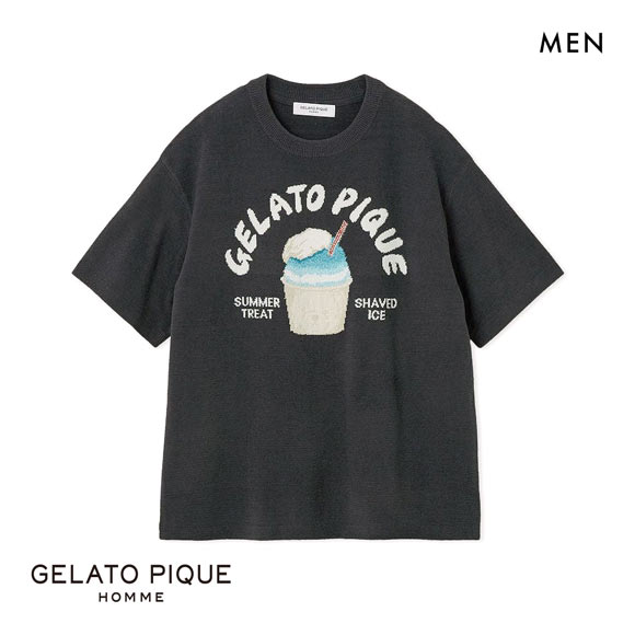 ジェラートピケ オム メンズ エアリーモコベアかき氷ジャガードプルオーバー ジェラピケ パジャマ ルームウェア gelato pique HOMME