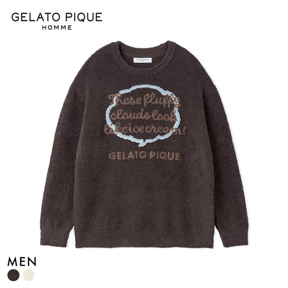 ジェラートピケ オム メンズ ベビモコピケロゴジャガードプルオーバー ジェラピケ パジャマ ルームウェア gelato pique HOMME