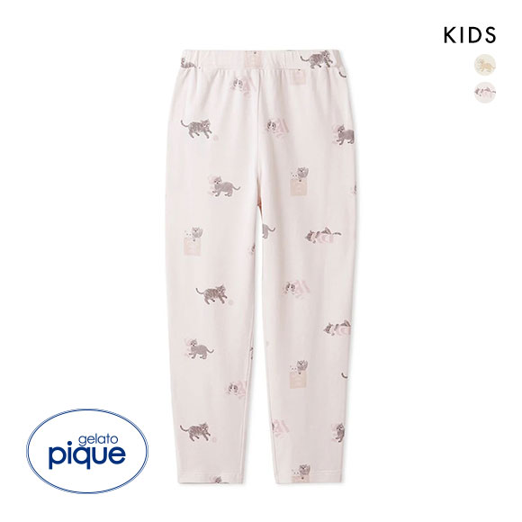 ジェラートピケ キッズアンドベイビー キッズ プレイフルキャット柄ロングパンツ ジェラピケ パジャマ ルームウェア gelato pique Kids＆Baby Kids