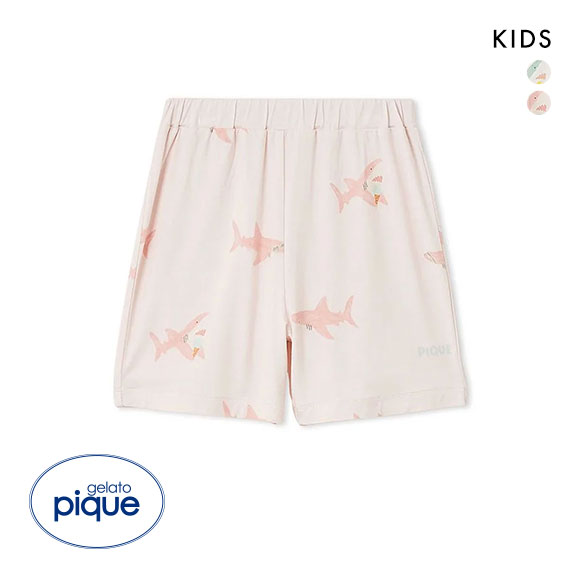 ジェラートピケ キッズアンドベイビー キッズ 接触冷感 SHARK柄ショートパンツ ジェラピケ ルームウェア gelato pique Kids＆Baby KIDS