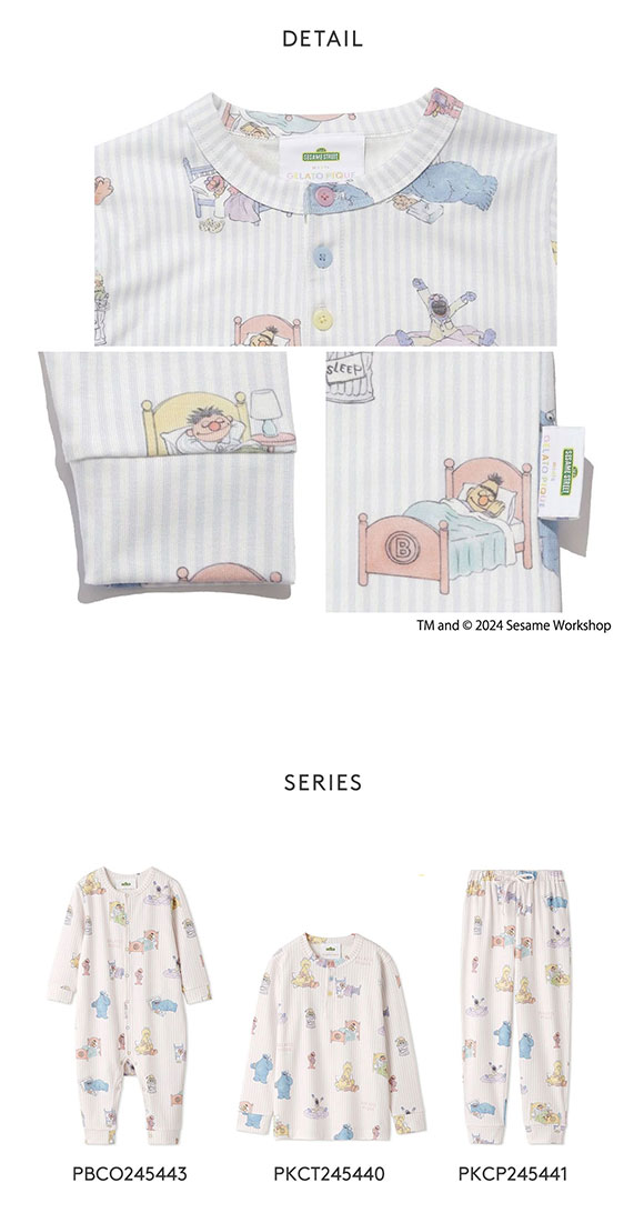 ジェラートピケ キッズアンドベイビー セサミストリート 総柄プルオーバー ジェラピケ ルームウェア gelato pique Kids＆Baby SESAME STREET