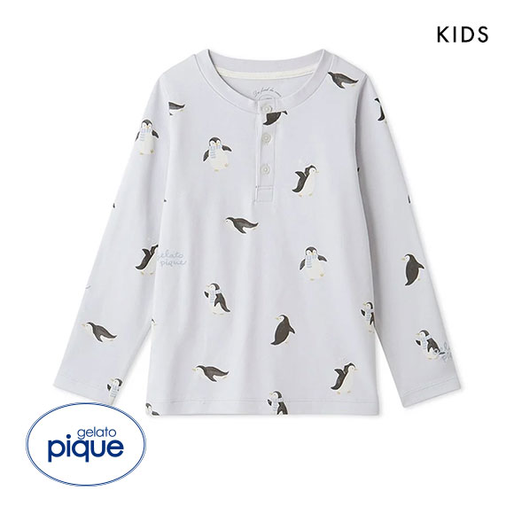 ジェラートピケ キッズアンドベイビー キッズ ペンギン柄ロンT ジェラピケ ルームウェア パジャマ gelato pique Kids＆Baby KIDS