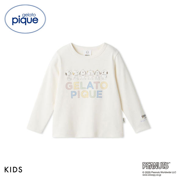 ジェラートピケ キッズアンドベイビー gelato pique Kids＆Baby PEANUTS PUPPIES KIDS ワンポイントロングTシャツ