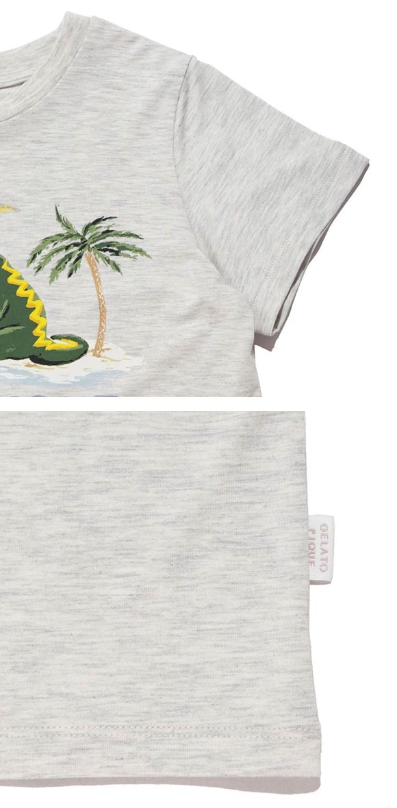 ジェラートピケ キッズアンドベイビー キッズ 接触冷感 スリーピングダイナソーワンポイントTシャツ ジェラピケ gelato pique Kids＆Baby KIDS