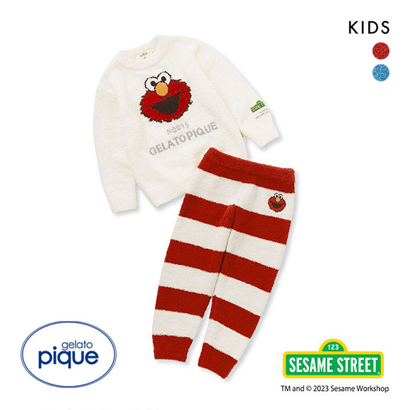 ジェラートピケ キッズアンドベイビー gelato pique Kids＆Baby 【SESAME STREET】【KIDS】ジャガードプルオーバー&ロングパンツセット ジェラピケ