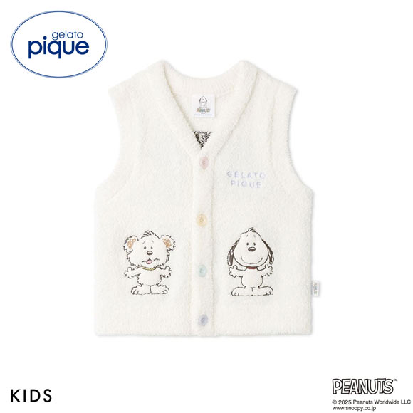 ジェラートピケ キッズアンドベイビー gelato pique Kids＆Baby PEANUTS PUPPIES KIDS ベビモコベスト ジェラピケ