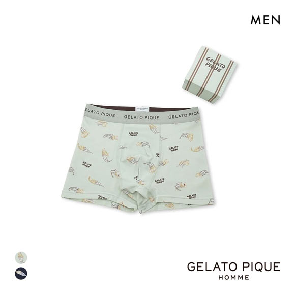 ジェラートピケ オム メンズ sleeping cat 総柄ボクサーパンツ ジェラピケ GELATO PIQUE HOMME