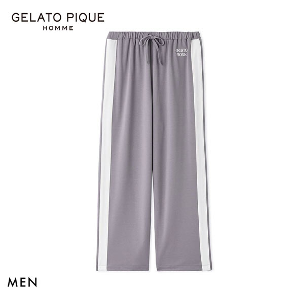 ジェラートピケ オム メンズ インレイロゴラインロングパンツ ジェラピケ パジャマ ルームウェア gelato pique HOMME