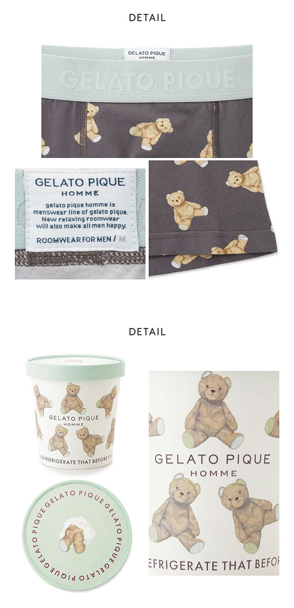 ジェラートピケ オム メンズ ベア柄ボクサーパンツ ジェラピケ gelato pique HOMME