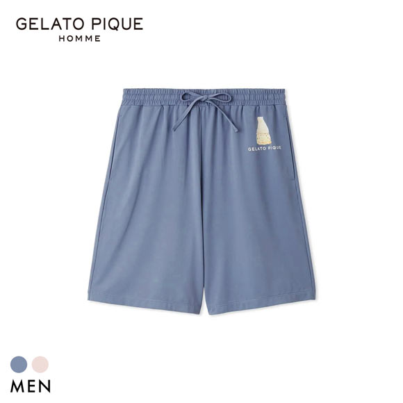 ジェラートピケ オム メンズ 接触冷感 抗菌防臭 シロクマプリンハーフパンツ ジェラピケ パジャマ GELATO PIQUE HOMME