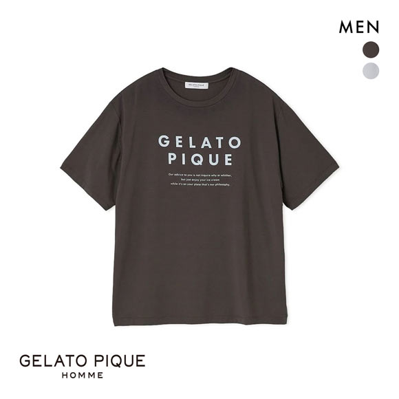 ジェラートピケ オム メンズ 接触冷感 COOLレーヨンロゴTシャツ ジェラピケ パジャマ ルームウェア gelato pique HOMME