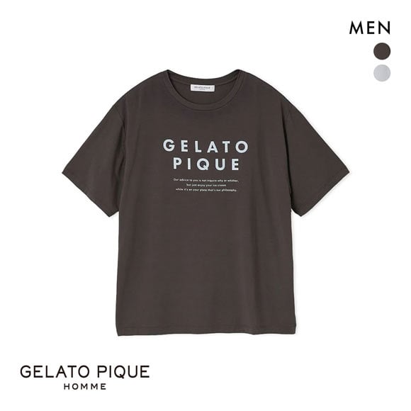 ジェラートピケ オム メンズ 接触冷感 COOLレーヨンロゴTシャツ ジェラピケ パジャマ ルームウェア gelato pique HOMME