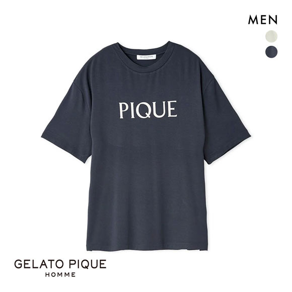 ジェラートピケ オム メンズ 接触冷感 カラーレーヨンロゴTシャツ ジェラピケ パジャマ ルームウェア gelato pique HOMME