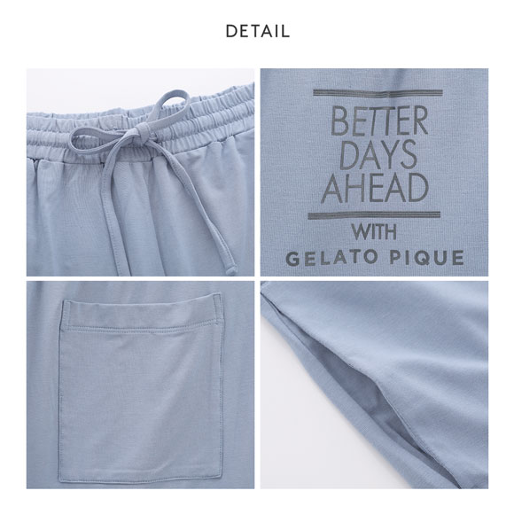ジェラートピケ オム メンズ 接触冷感 クールレーヨンロゴTシャツ＆ハーフパンツセット ジェラピケ パジャマ GELATO PIQUE HOMME