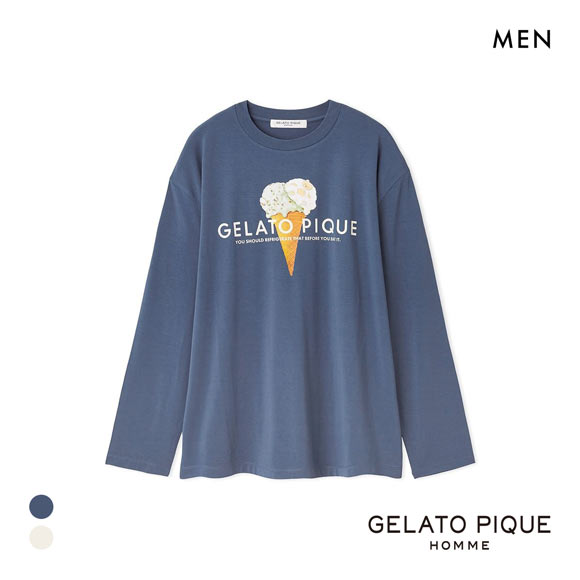ジェラートピケ オム メンズ レーヨンダブルジェラートロゴロンT ジェラピケ パジャマ ルームウェア gelato pique HOMME
