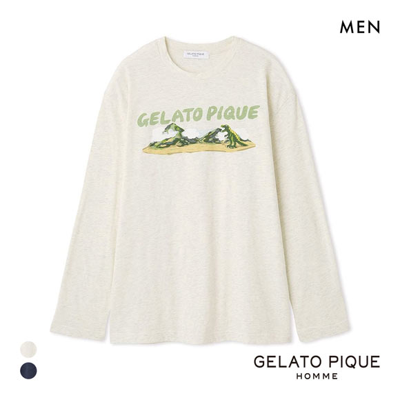 ジェラートピケ オム メンズ スラブダイナソーロンT ジェラピケ パジャマ ルームウェア gelato pique HOMME
