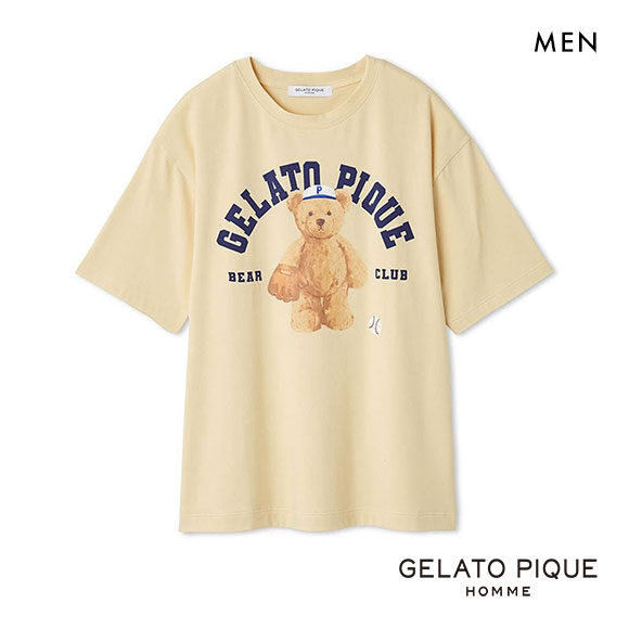 ジェラートピケ オム メンズ スポーティベアワンポイントTシャツ ジェラピケ パジャマ ルームウェア gelato pique HOMME