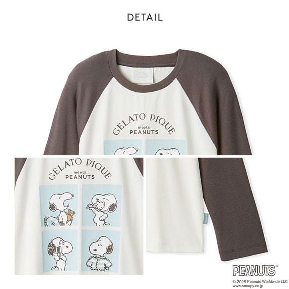 ジェラートピケ オム メンズ PEANUTS オリジナルアートワンポイントロングTシャツ ジェラピケ パジャマ ルームウェア gelato pique スヌーピー HOMME