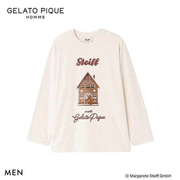 ジェラートピケ オム メンズ シュタイフ ワンポイントロンT ジェラピケ gelato pique HOMME steiff