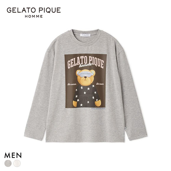 ジェラートピケ オム メンズ グッドモーニングベアレーヨンロンT ジェラピケ パジャマ ルームウェア gelato pique HOMME