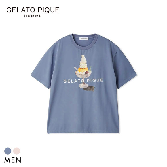 ジェラートピケ オム メンズ 接触冷感 抗菌防臭 シロクマプリンTシャツ ジェラピケ パジャマ GELATO PIQUE HOMME