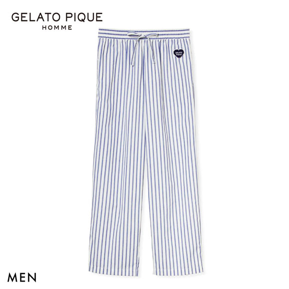 ジェラートピケ オム メンズ ブロードストライプロングパンツ ジェラピケ パジャマ ルームウェア gelato pique HOMME