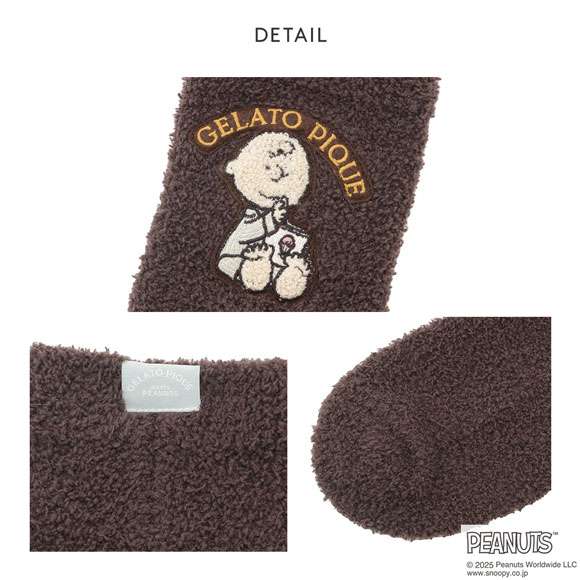 ジェラートピケ オム メンズ PEANUTS オリジナルアートソックスジェラピケ パジャマ ルームウェア gelato pique スヌーピー HOMME