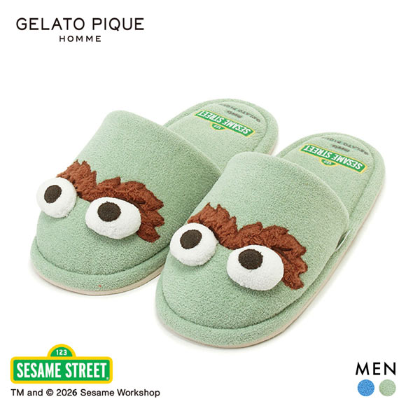 ジェラートピケ オム メンズ SESAME STREET ルームシューズ ジェラピケ セサミストリート パジャマ ルームウェア GELATO PIQUE HOMME