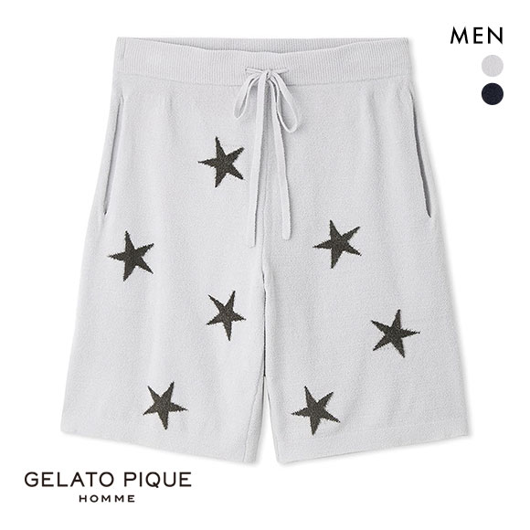 ジェラートピケ オム GELATO PIQUE メンズ 【HOMME】エアモコスタージャガードハーフパンツ ジェラピケ パジャマ ルームウェア