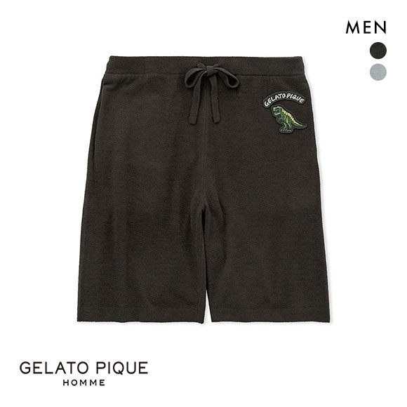 ジェラートピケ オム メンズ エアモコダイナソージャガードハーフパンツ ジェラピケ パジャマ ルームウェア gelato pique HOMME