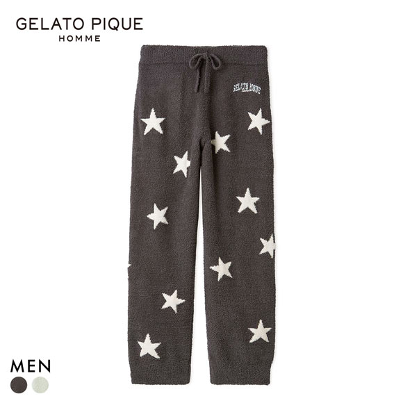 ジェラートピケ オム メンズ べビモコグッドモーニングベアロングパンツ ジェラピケ ルームウェア Valentine gelato pique HOMME