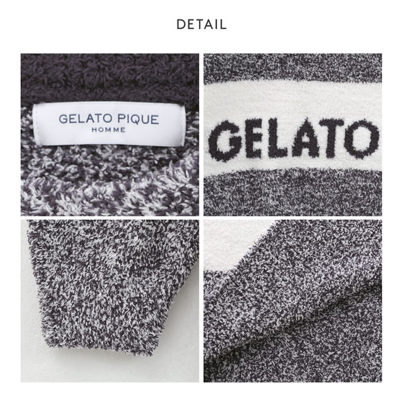 ジェラートピケ オム メンズ パウダーメランジボーダープルオーバー ジェラピケ パジャマ ルームウェア gelato pique HOMME