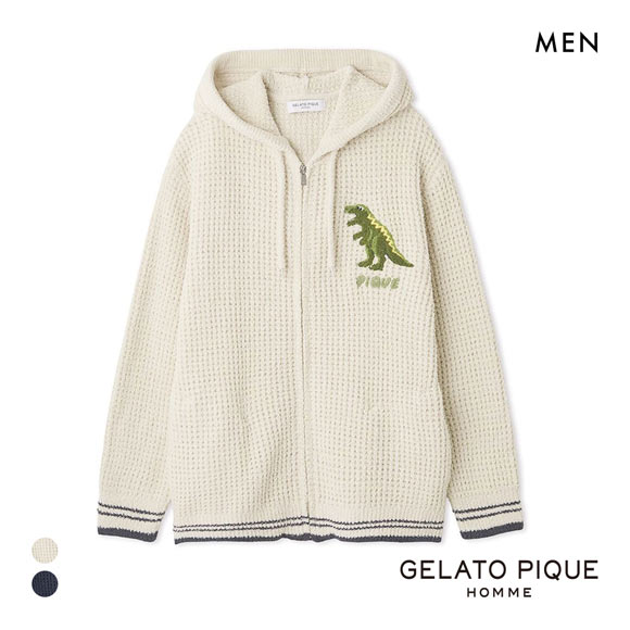 ジェラートピケ オム メンズ ワッフルダイナソーパーカ ジェラピケ パジャマ ルームウェア gelato pique HOMME