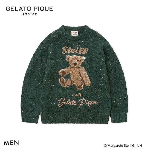 ジェラートピケ オム メンズ シュタイフ パウダーネップジャガードプルオーバー ジェラピケ ルームウェア gelato pique HOMME Steiff