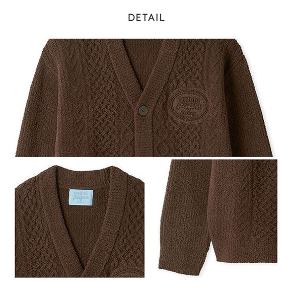 ジェラートピケ オム メンズ Valentine アランカーディガン ジェラピケ パジャマ GELATO PIQUE HOMME バレンタイン