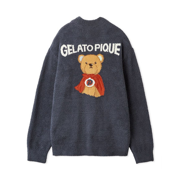 ジェラートピケ オム メンズ ベビモコヒーローベアジャガードカーディガン ジェラピケ パジャマ GELATO PIQUE HOMME