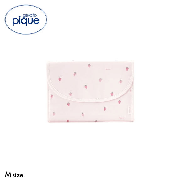 ジェラートピケ ストロベリー柄母子手帳ケースM ジャバラM ジェラピケ gelato pique