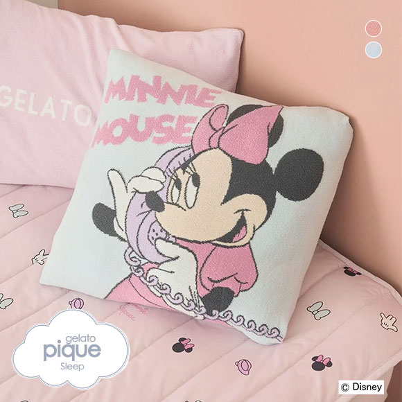 ジェラートピケ スリープ ディズニー Mickey&Minnie ジャガードクッションカバー ジェラピケ gelato pique Sleep Disney
