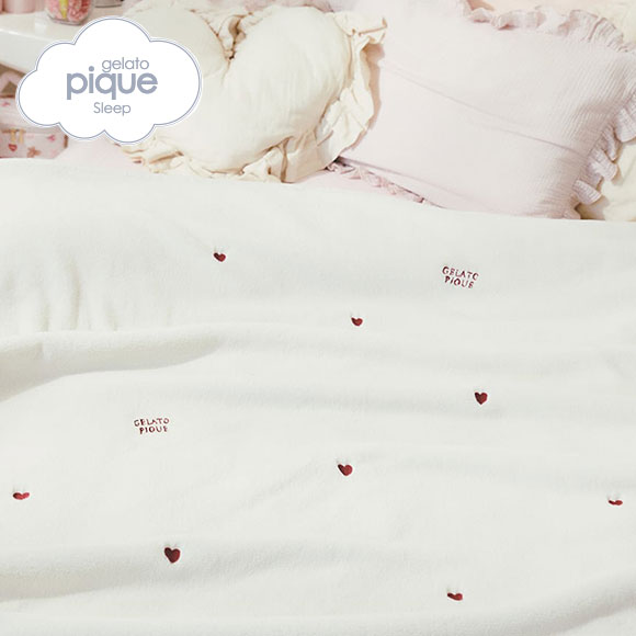 ジェラートピケ スリープ ハートロゴちび刺繍 毛布 ジェラピケ gelato pique Sleep