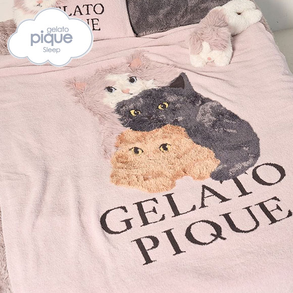 ジェラートピケ スリープ CAT3柄 ジャガードマルチカバー ジェラピケ gelato pique Sleep